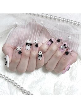 ミニョン(Minyon)/ドット×リボンネイル