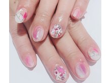 カラン 焼津店(CALIN)/夏の敷き詰めガーリーネイル