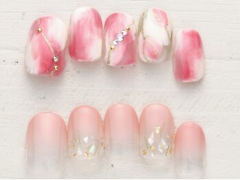 ノーネイル 大宮(NO NAIL)の写真/NONAILオリジナル最旬デザイン★お手頃Priceで可愛い【写真】新作4/1～いちごみるくマーブルネイル¥4990♪