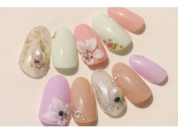 ネイルサロン ブリオン(Nail Salon Bullion)/ドレッシーフラワーネイル