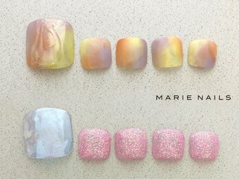 マリーネイルズ ららぽーと磐田店(MARIE NAILS)の写真/★オフ込みFOOTコース！アートの種類も豊富♪デザイン＆爪の形もご提案！手足同時施術OK/１week保証付き