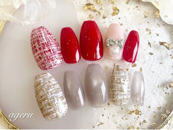 アゲル ネイルアンドアイラッシュ(ageru Nail&EyeLush】)/定額コース8800円/パラジェル☆