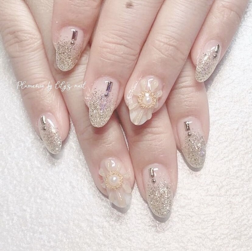 プルメリアネイパ！ 大人気プルメリアパーツ💅 #instanails #nails # #sculptur