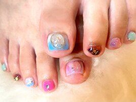 ちぐはぐ ぷっくり クリアネイル