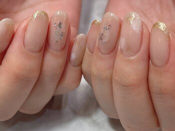 スリーラッシュアンドエルフネイル 下上津役店(threelash&elf.nail)/ヌーディネイル/パラジェル