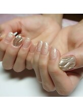 心の郷/ミラーウェーブネイル