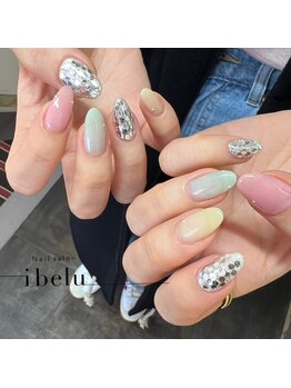 イベル 京橋店(ibelu)/パステル × ホログラムネイル