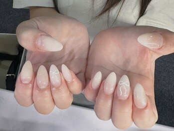 ネイルズバー 新宿店(Nails Bar)/ホワイトリボンネイル