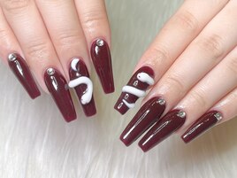 ★ボルドー×蛇ネイル★