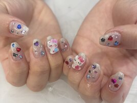 カラフルビジューネイル