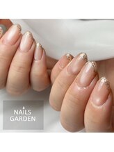 ネイルズガーデン(NAILS GARDEN)/ラメフレンチ×マグネット