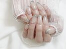 ガラスフレンチ&パーツネイル
