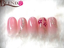 ブレンド 広尾店(BLEND)/カラグラにお花のアクセント