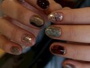 秋ネイル　一癖ニュアンス
