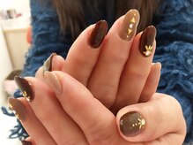 プルミエ ネイル(Premier Nail)/ブラウン系☆スタッズをのせて