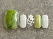 カラネイル 南森町店(calla nail)/グリーン　インク　ニュアンス