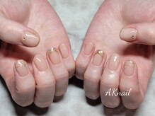 エーケーネイル(AKnail)/ラメフレンチ／春スキンカラー