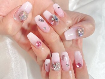 ミイネイル(Me nail)/ピンクグラデーション/春ネイル