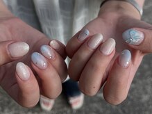 サクノネイル(SAKUNONAIL)/ブルーニュアンスリボン