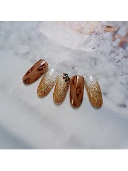 コーラル(CORAL)/手書きレオパードアート¥10000