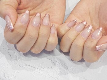 キャミ ネイル(CAMMY NAIL)/ピンクラメフレンチネイル