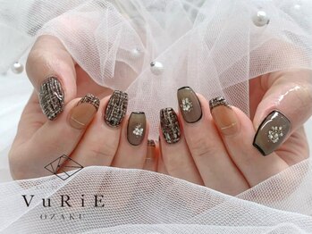ヴリエ 小作店(VURIE)/ツイードネイル×ブラウン