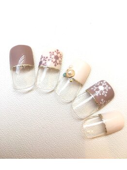 アンベリール ネイルサロンアンドスクール(embellir)/冬の雪の結晶ネイル