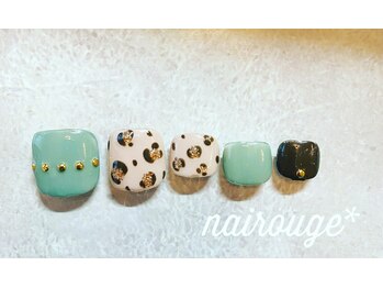 ネイル―ジュ 札幌大通店(nairouge*)/秋♪レオパードフットネイル♪