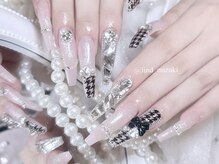 リンドネイル バイ モカ アンド ララ(Lind nail by moca and LaLa)/【mizuki】千鳥柄デザイン