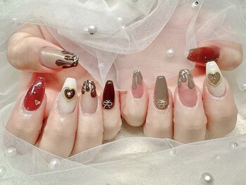 バレンタインネイル