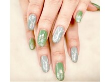 はあとねいる 宇都宮御幸ヶ原店/【通常】みどり定番ネイル