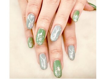 はあとねいる 宇都宮御幸ヶ原店/【通常】みどり定番ネイル