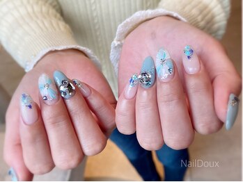 ネイル ドゥ 岡山駅前店(Nail Doux)/ブルーフラワー