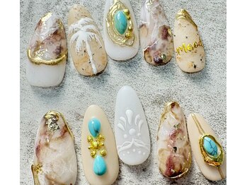 砂浜ニュアンスネイル