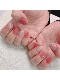 春ピンクネイル