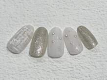 ネイルサロン ロゼプリュム/冬ツイードネイル