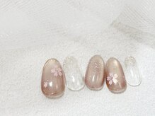 リベレ(LIBELLE)/桜ネイル/ワイヤー風/大人上品