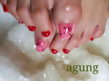 アグン(agung)/フットネイル お花デザイン