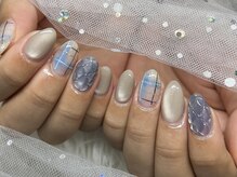 ワンハンドレッドプラス(100+)/チェック×キルティングネイル