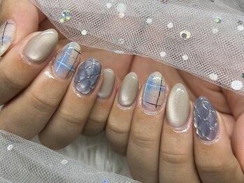 ワンハンドレッドプラス(100+)/チェック×キルティングネイル