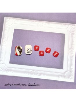 セレクトネイル ココ 秦野店(SELECT NAIL COCO)/1&2月フット バレンタインアート