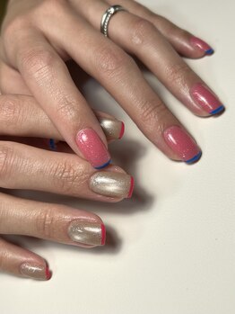 mjuk. 【ミューク】《ネイル/ワンカラー/マグネット/フィルイン》/スキニーフレンチ