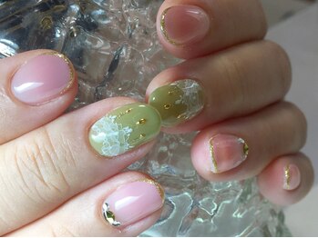 ネイル サロン コービーズ(nail salon COBES)/秋色レースネイル☆