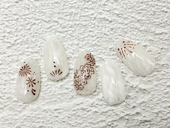 ラウレアネイル(Laule’a Nail)/【定額】手描きネイル フラワー