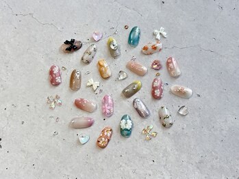 べリンダ 高崎店(BELINDA)の写真/【ニュアンス/手書き/パーツアート】はBELINDAに♪手書き～個性派パーツアートも◎初回フルアート9,900円～