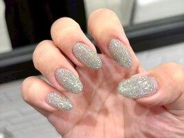 フラッシュネイル冬雪キラキラ