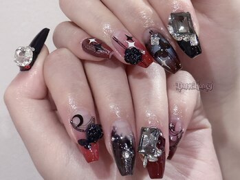 ダークハニー 原宿店(Dark Honey)/個性派アート薔薇ネイル