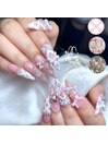 かわいいリボンとチェックネイル