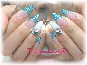 ツメカザリ(TsumekazaRi)/★ブルーホログラム★フレンチ★