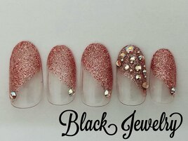 ラメ×ナナメフレンチ